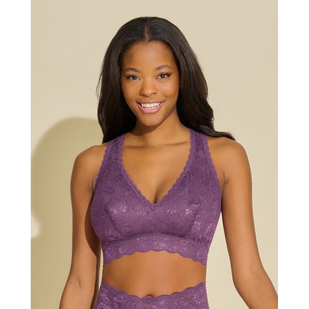 Cosabella Never Say Never Curvy Racie Bralette Purple Lace New size XS